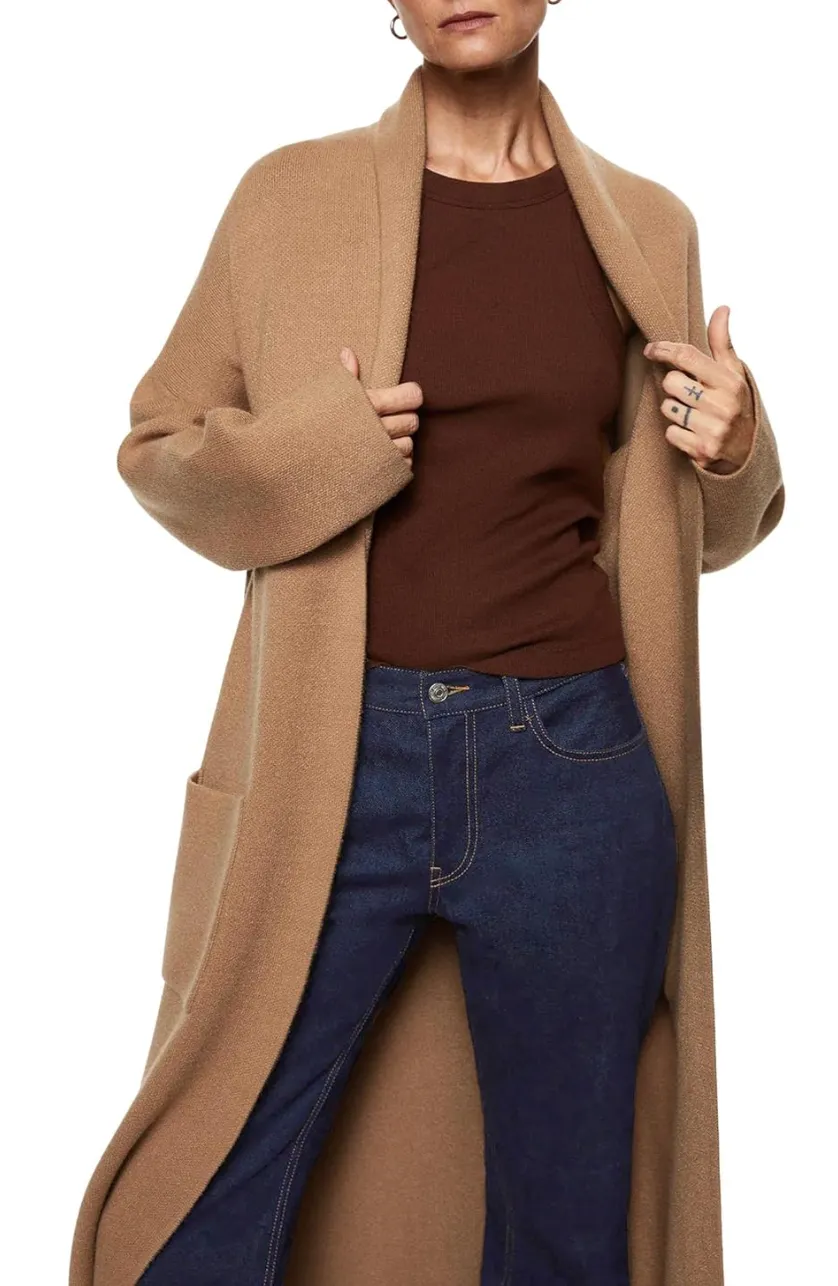 Camel Long Cardigan