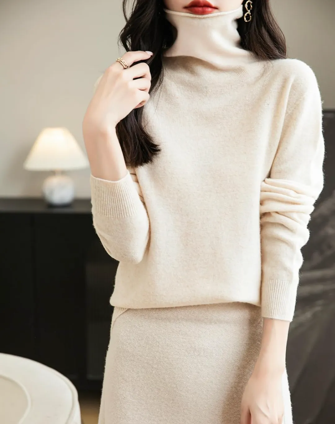 Sweater Turtleneck Knitted Pullover Tops